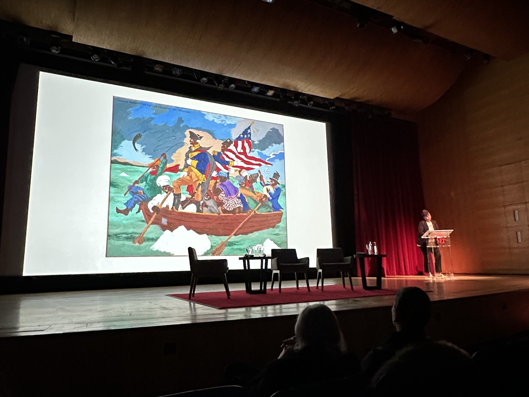 Panelists at Colescott program at The Met