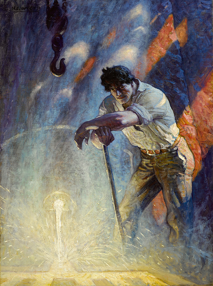 N. C. Wyeth,  “Slag was a figure for sculptors” (1918), illustration for “The Mildest-Mannered Man,” Everybody’s Magazine, 1919