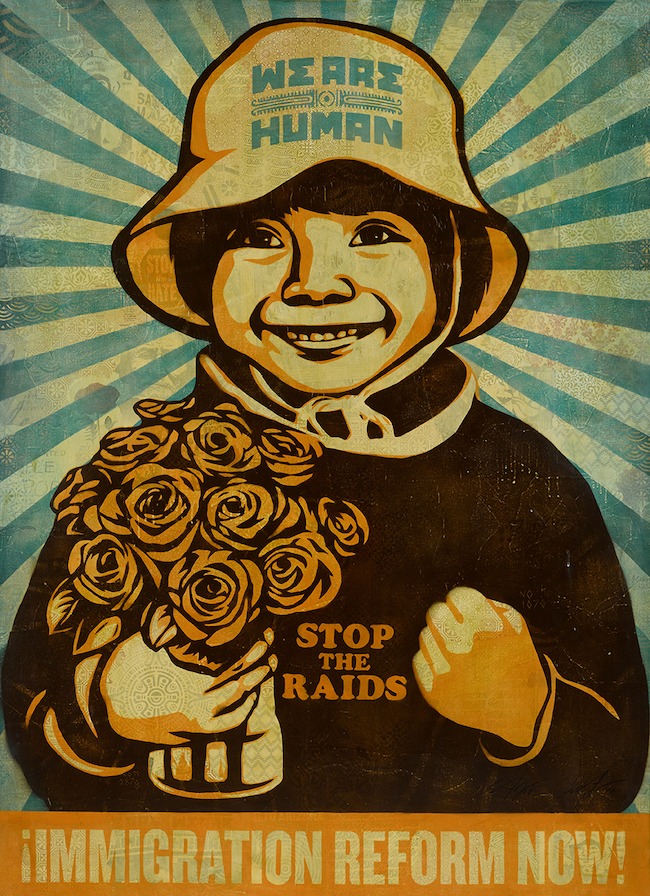 Shepard Fairey and Ernesto Yerena, Immigration Reform Now!, 2010